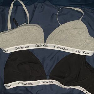 Two Calvin Klein bralettes that are unworn